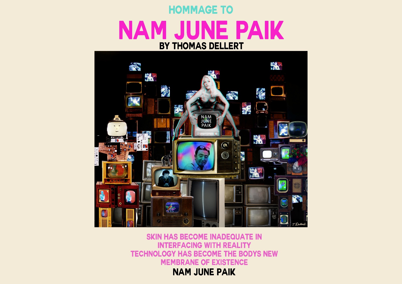 Nam june paik b y thomas dellert poster 